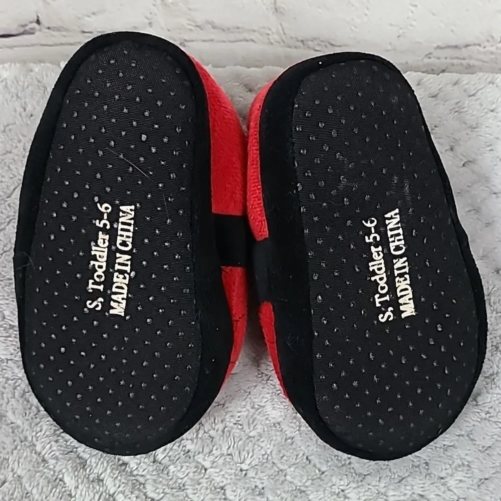Marvel Spider-Man Toddler Slippers 5/6 Fun Red Plush Character House Shoes Boys
